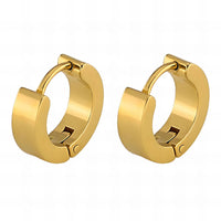Risa Basic Hoop Earrings, 18K Gold Plated Steel