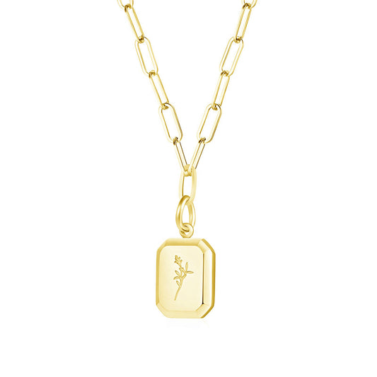 Bells Flower Necklace, 18K Gold Plated Steel