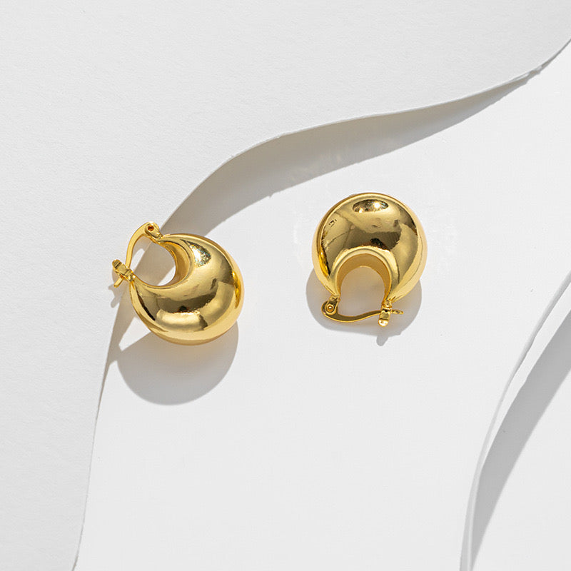 Perfect Pear Earrings Gold Plated Huggies