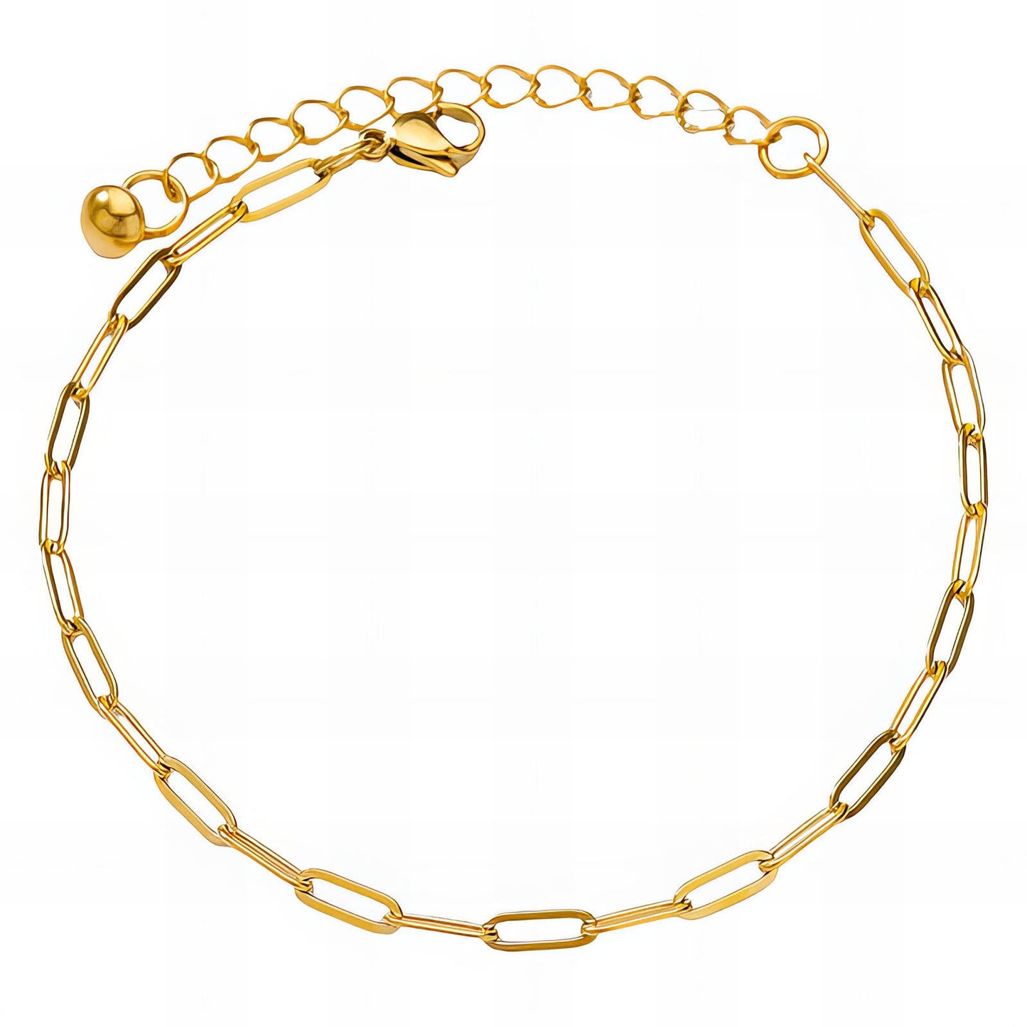 Zoya Link Anklet, 18K Gold Plated Steel