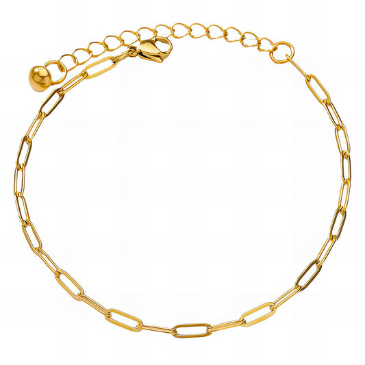 Zoya Link Anklet, 18K Gold Plated Steel