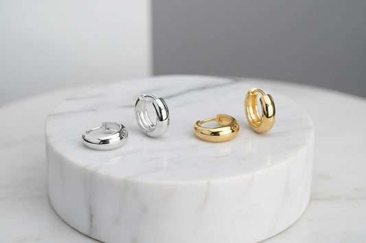 Faves Huggie Hoops 18K Gold-plated Stainless Steel Earrings