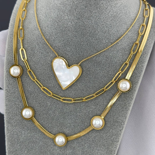Zoya link Necklace, 18K Gold Plated Steel