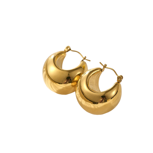 Perfect Pear Earrings Gold Plated Huggies