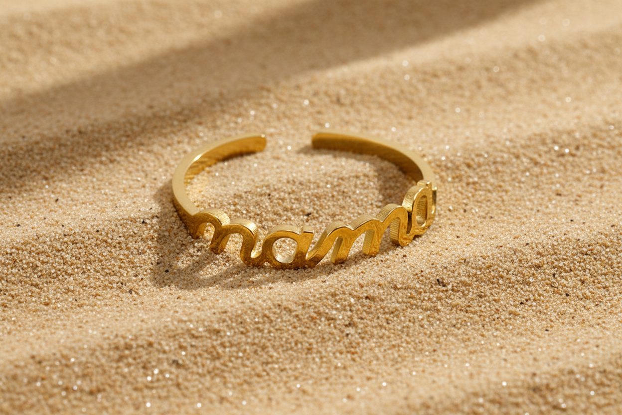 Mama Ring, 18K Gold Plated Steel
