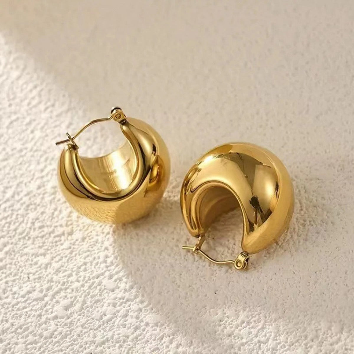 Perfect Pear Earrings Gold Plated Huggies
