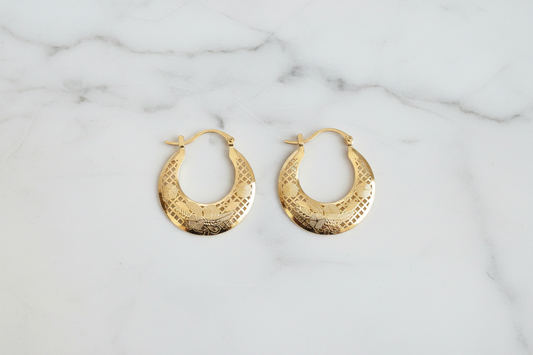 Sels Earrings Gold Plated Round Hoop Jewelry S