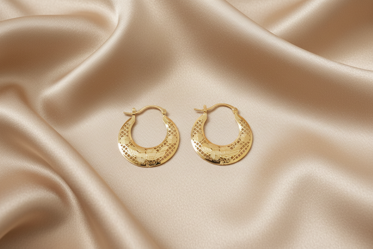 Sels Earrings Gold Plated Round Hoop Jewelry S
