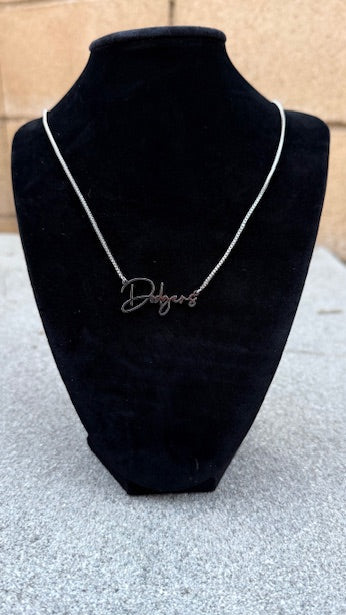 Dodger Necklace on stand 