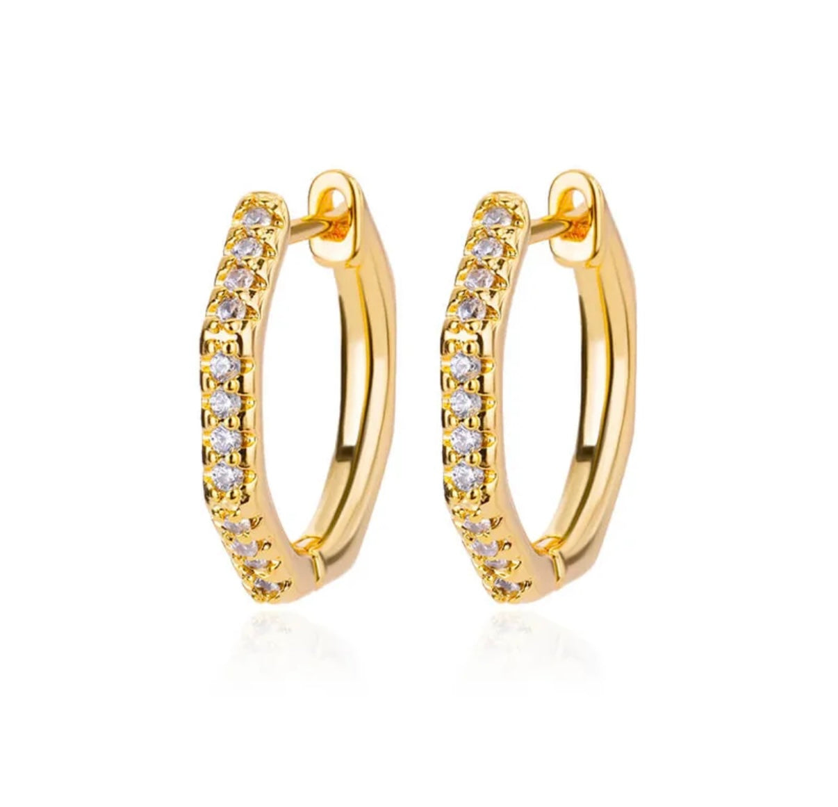 Paris Gold Plated Hoop Zarcon Earrings