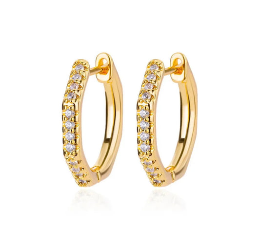 Paris Gold Plated Hoop Zarcon Earrings