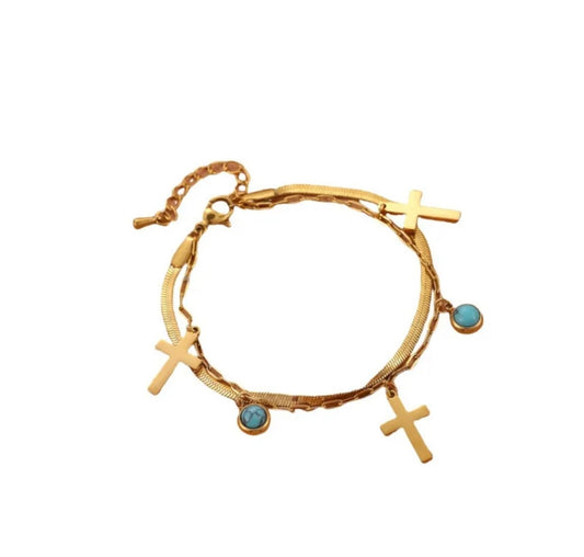 Hope Cross Bracelet Gold-Plated