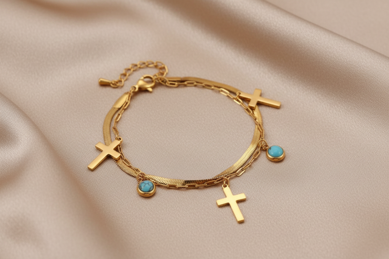 Hope Cross Bracelet Gold-Plated