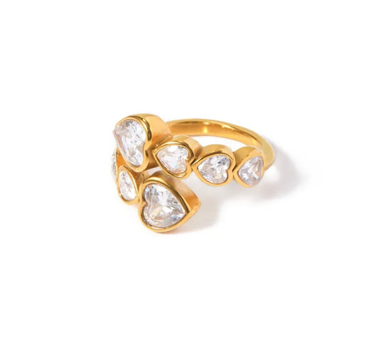 Madly Ring Gold Plated Heart Zarcon