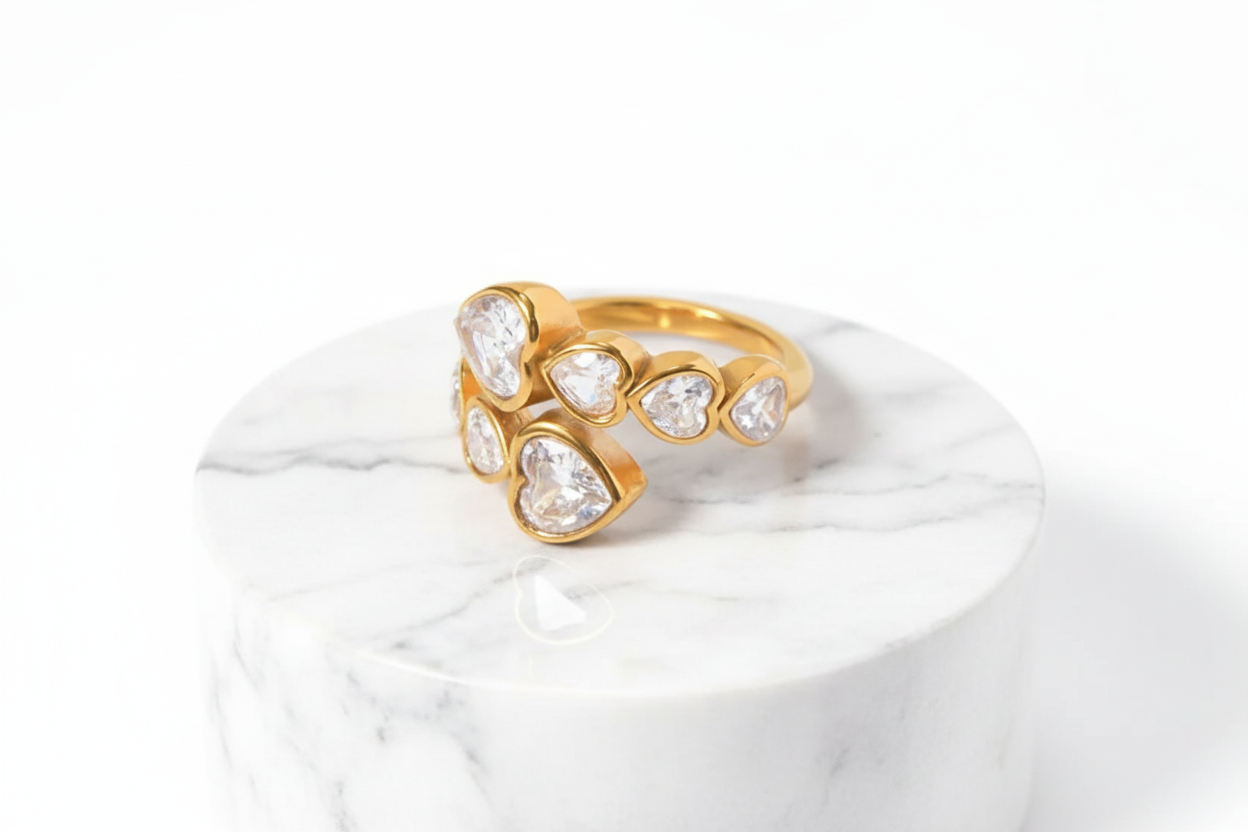 Madly Ring Gold Plated Heart Zarcon