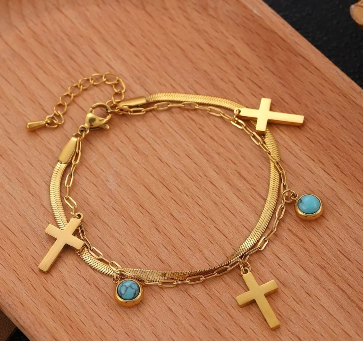 Hope Cross Bracelet Gold-Plated