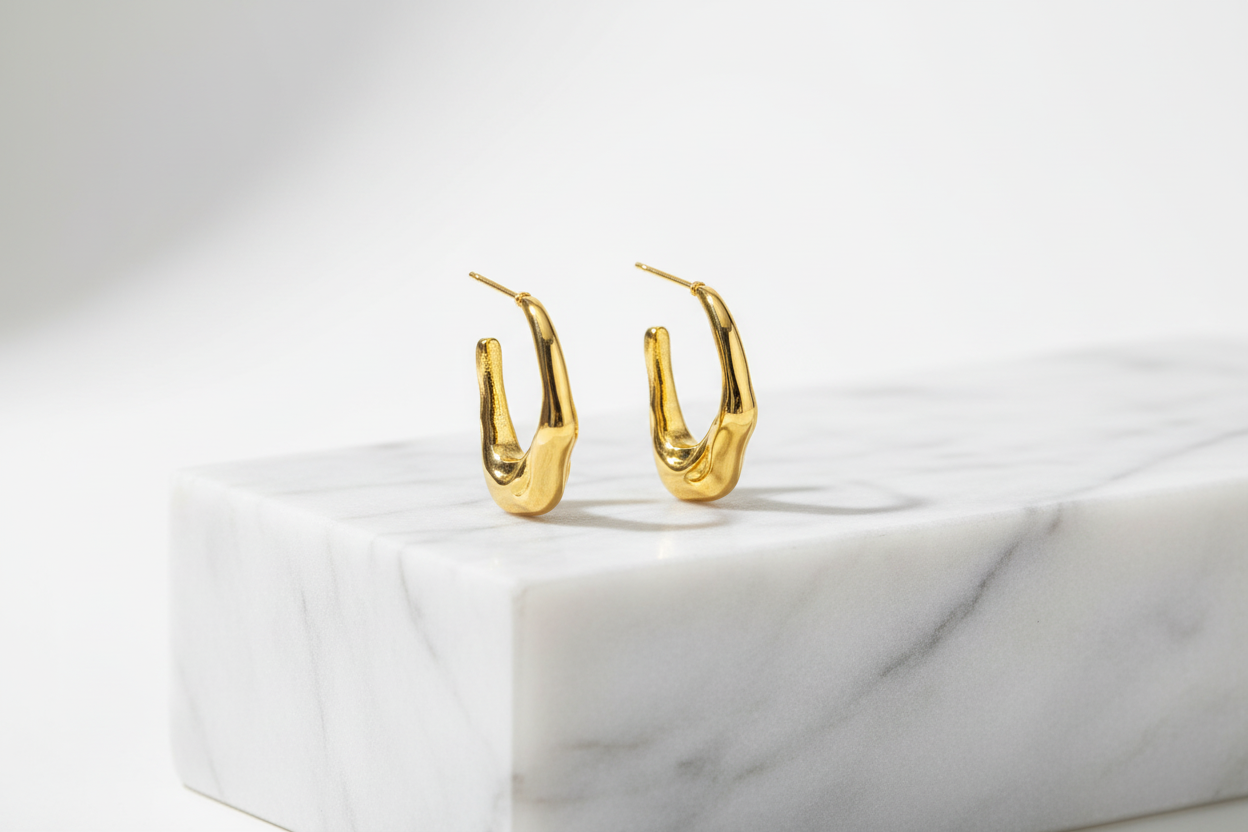 Off Earrings 18K Gold Plated Round Hoop Jewelry Silver