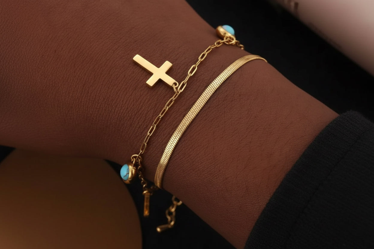 Hope Cross Bracelet Gold-Plated
