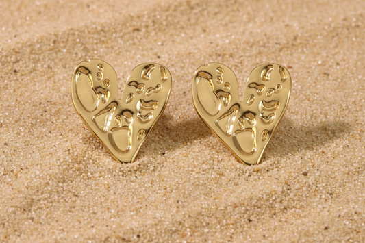 Main Earrings Gold Plated Heart Jewelry Stainless Steel