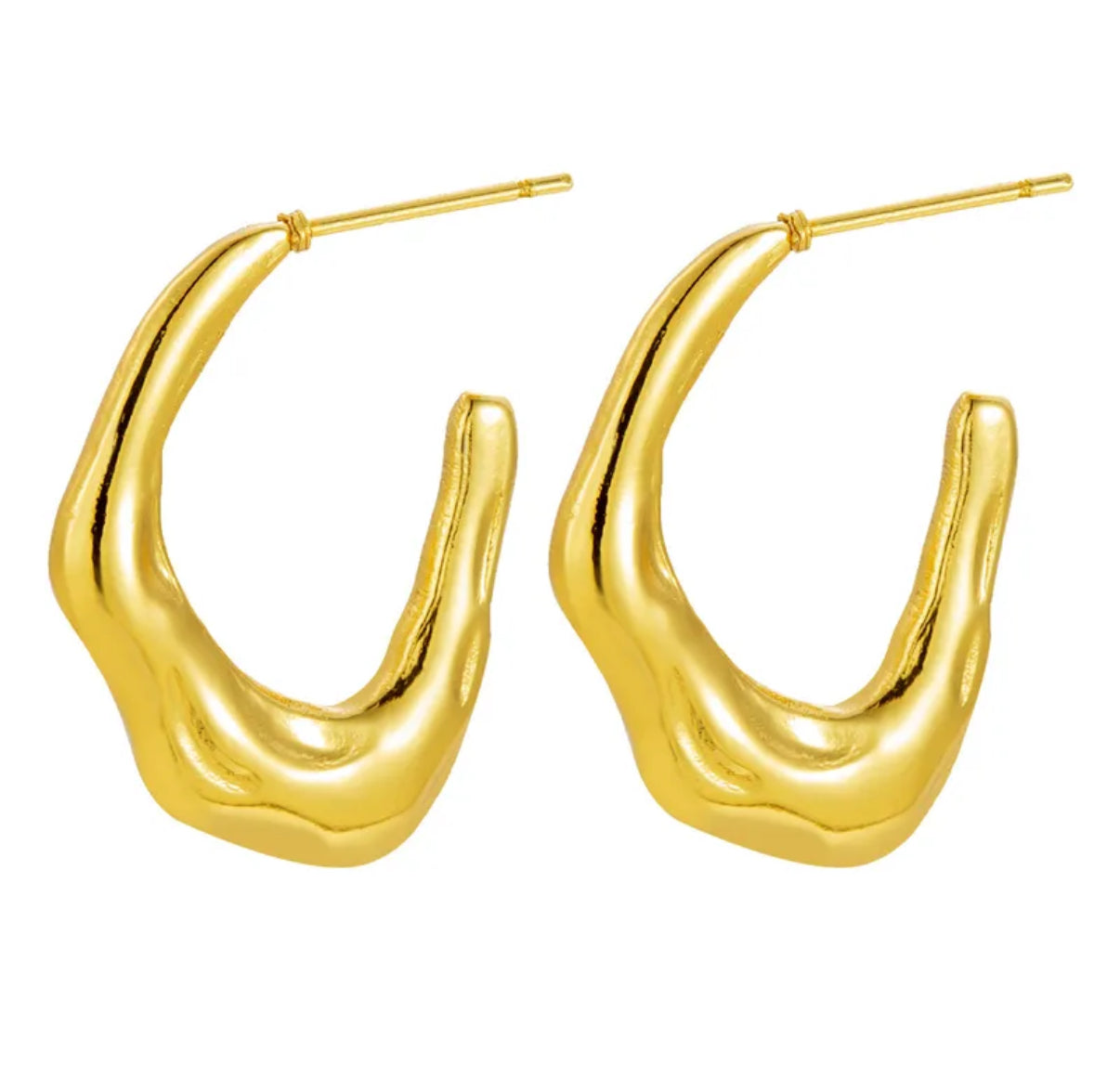 Off Earrings 18K Gold Plated Round Hoop Jewelry Silver