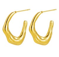 Off Grid Earrings 18K Gold Plated Round Hoop Jewelry