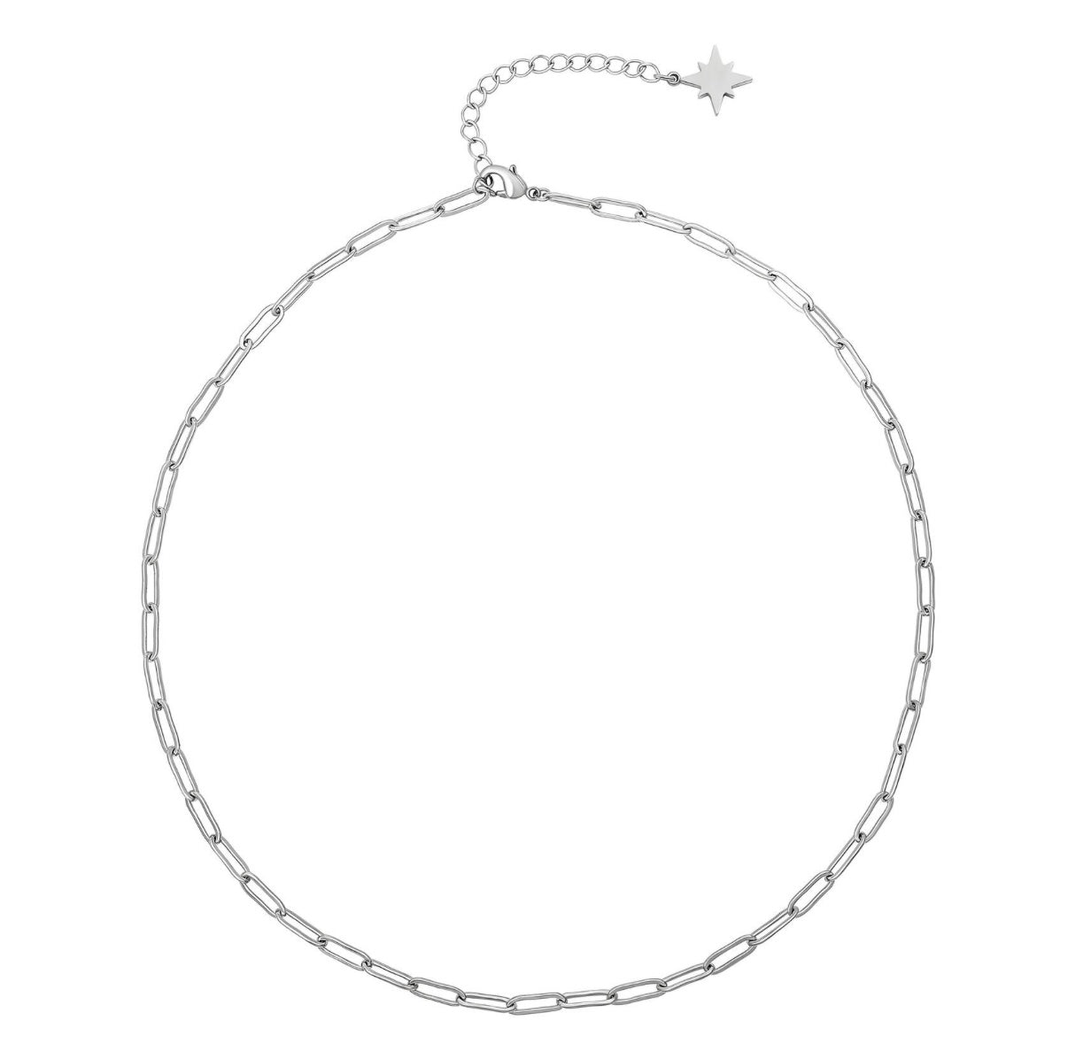 Zoya link Necklace, 18K Gold Plated Steel paperclip