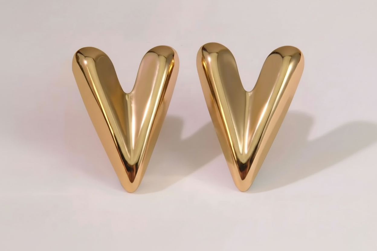 Boo'd Up Earrings Gold Plated Hearts Jewelry