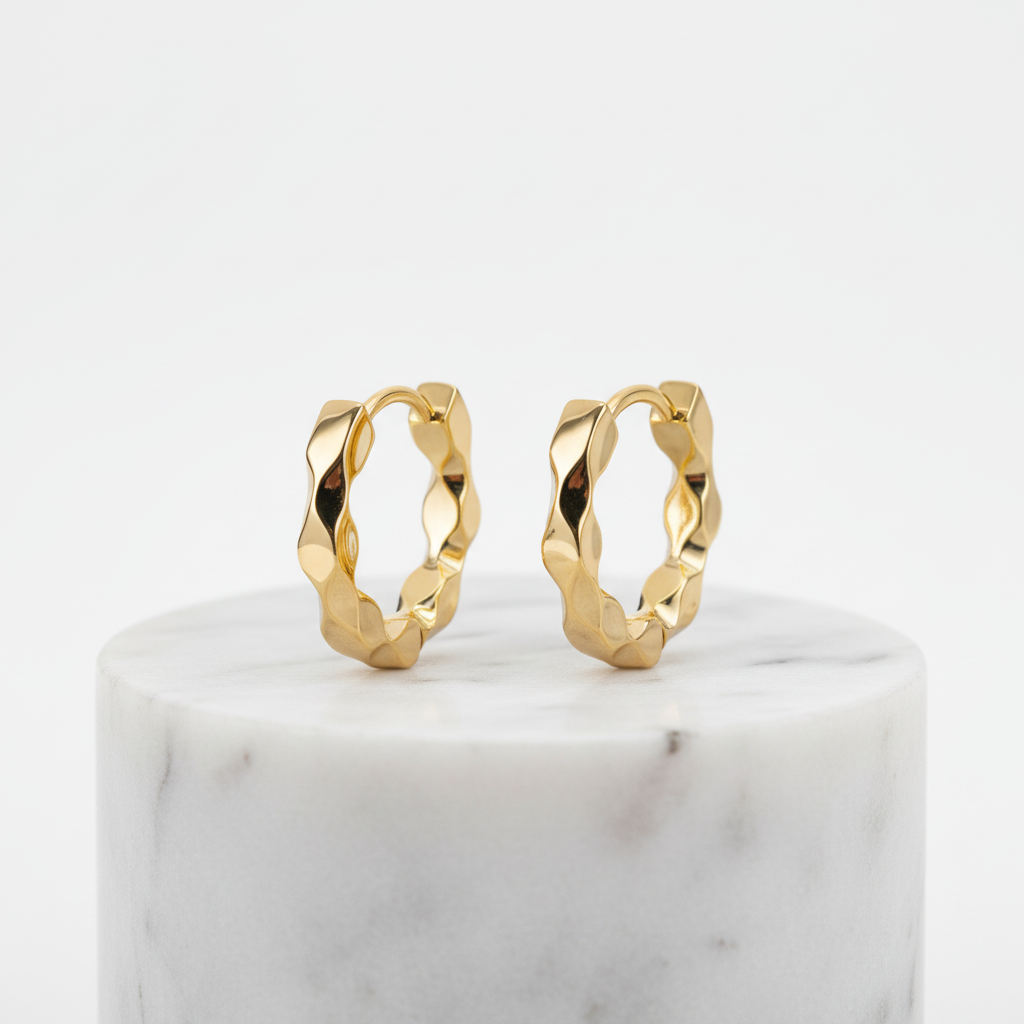 Ellie 18K Gold Plated Earrings Hoop Huggies