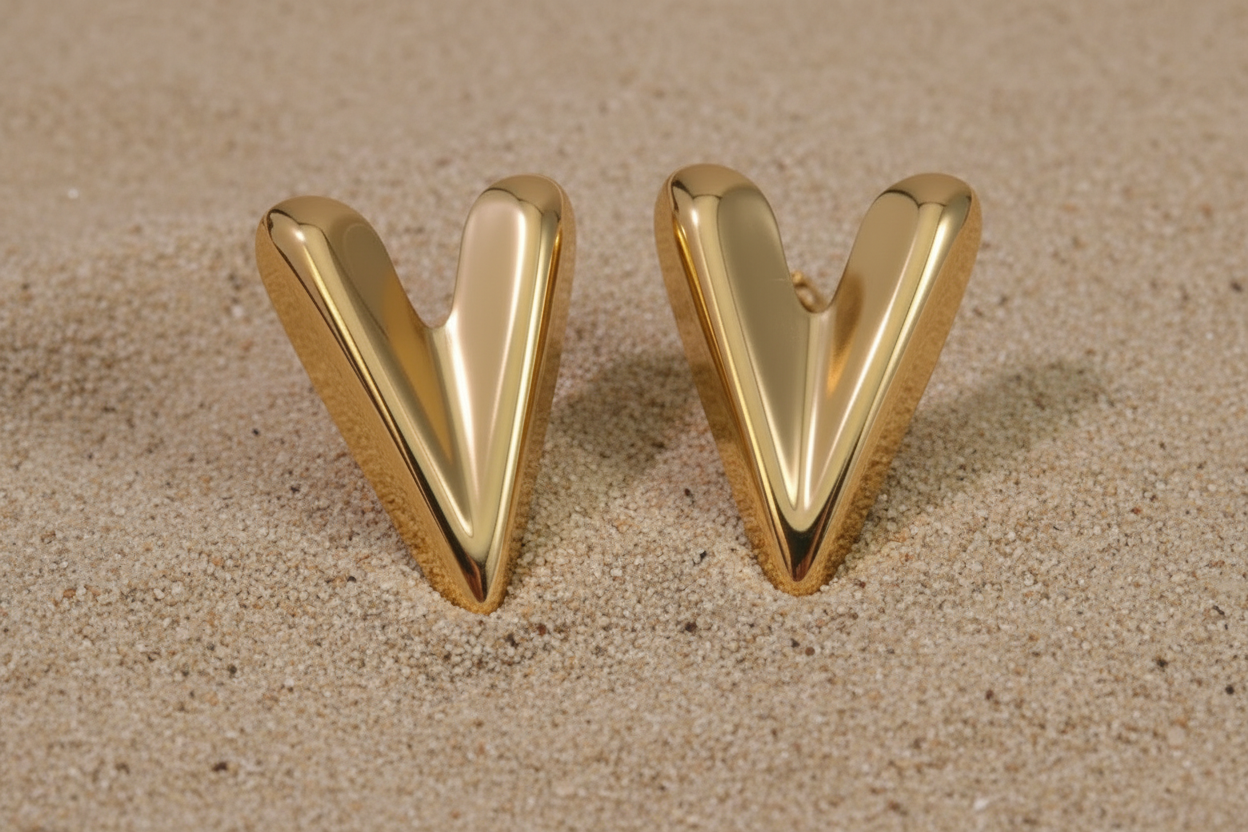 Boo'd Up Earrings Gold Plated Hearts Jewelry