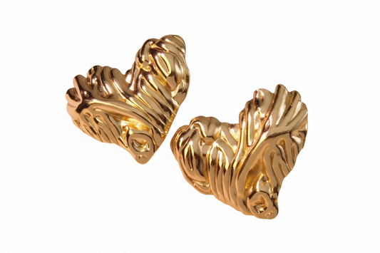 New Love Earrings Gold Plated Heart Jewelry