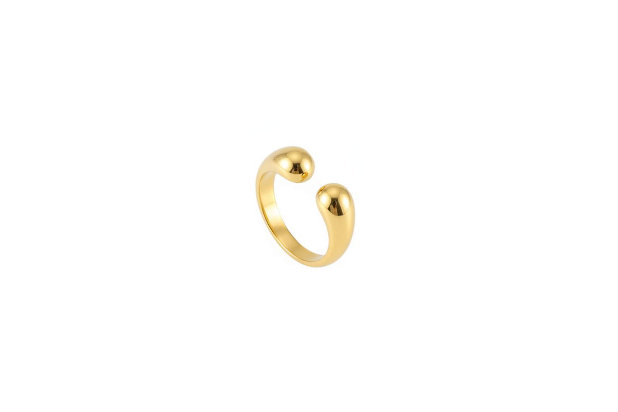 Hazy Gold-Plated Split Steel Ring Jewelry