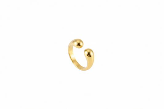 Hazy Gold-Plated Split Steel Ring Jewelry