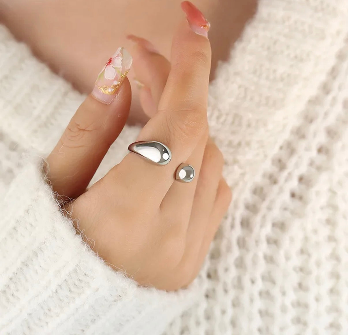 Hazy Gold-Plated Split Steel Ring Jewelry