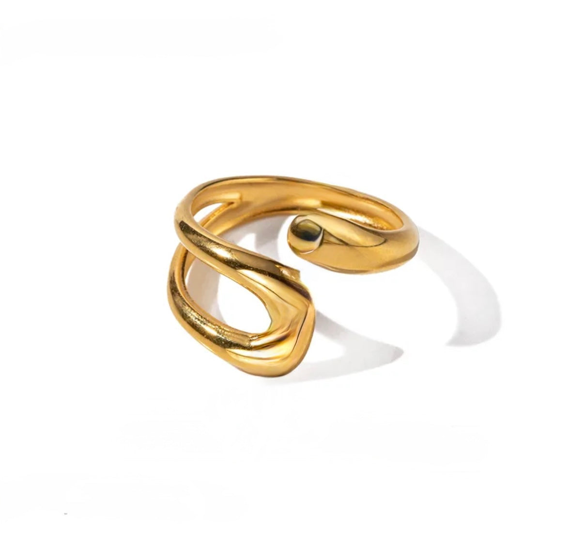 Fly 18K Gold Plated Stainless Split Steel Ring Jewelry