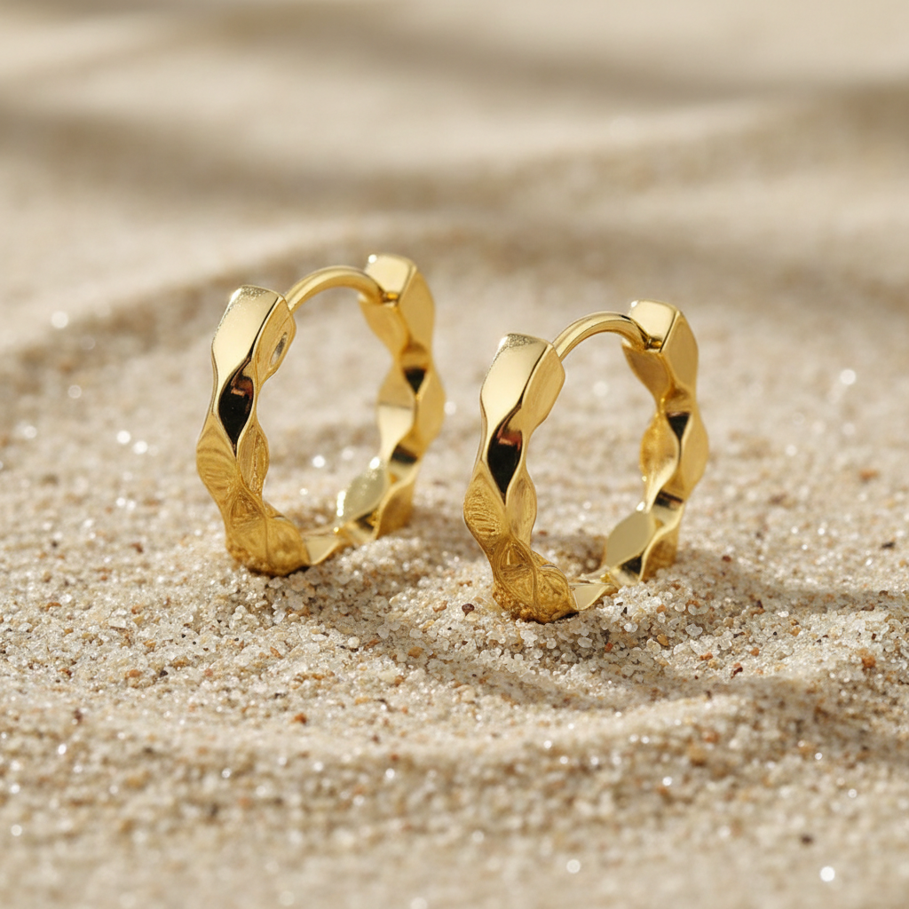 Ellie 18K Gold Plated Earrings Hoop Huggies