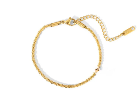 Zee Bracelet, 18K Gold Plated Steel