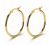 Go-2 Earrings 18K Gold Plated Round Hoop Jewelry