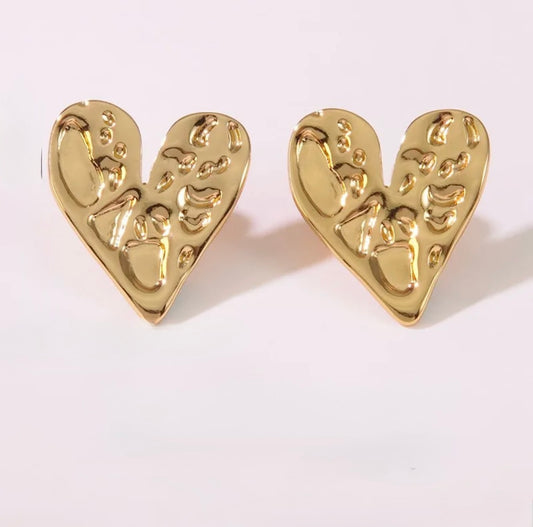 Main Earrings Gold Plated Heart Jewelry Stainless Steel