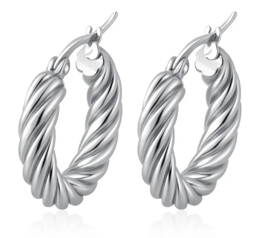 Boop Huggie Earrings 18K Gold Plated Round Hoop Jewelry Silver