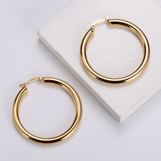 Betty Earrings 18K Gold Plated Round Hoop Jewelry Silver