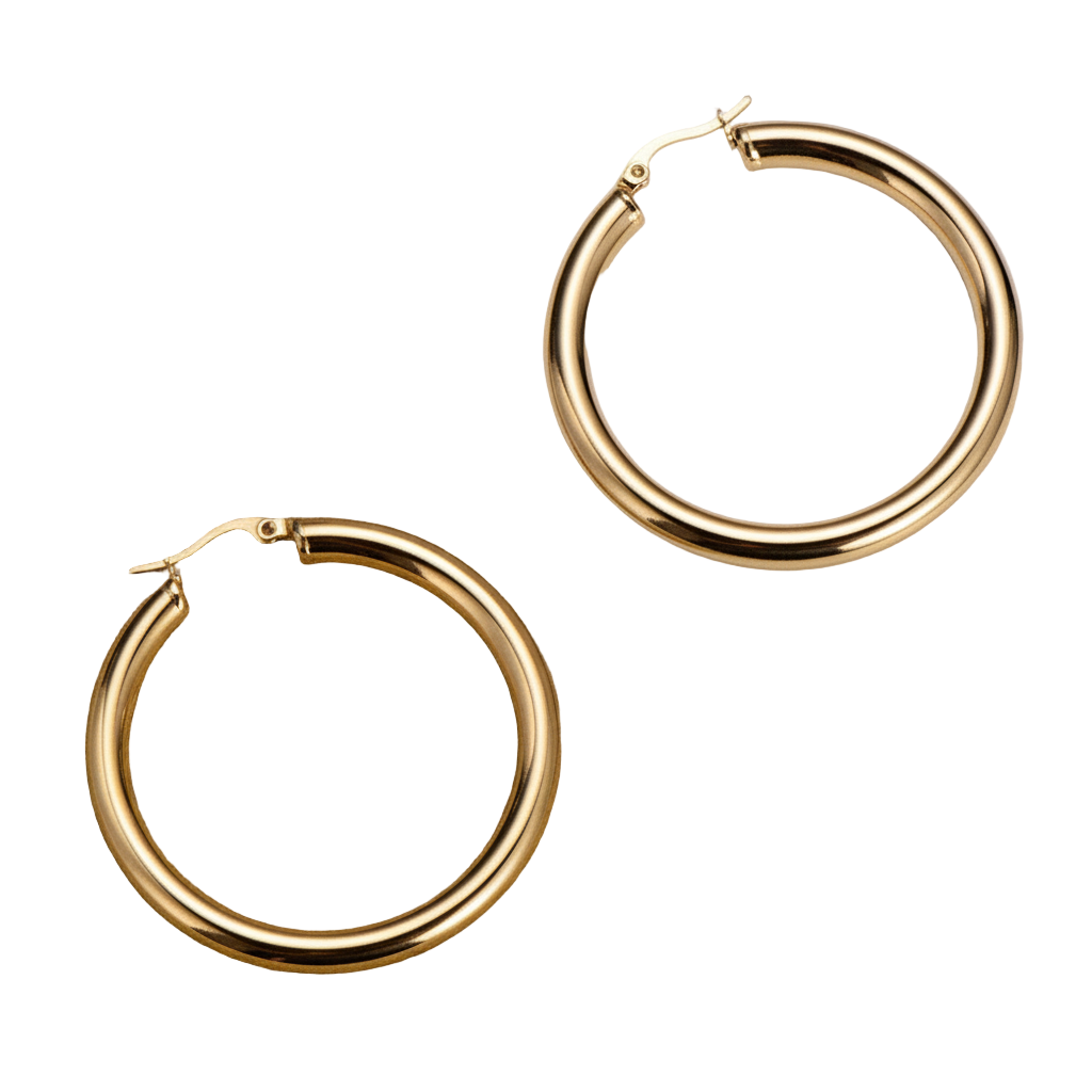 Betty Earrings 18K Gold Plated Round Hoop Jewelry Silver