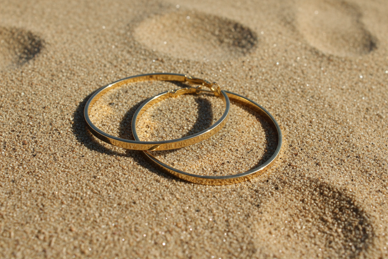 Rihs 18K Gold Plated Stainless Steel Earrings Jewelry