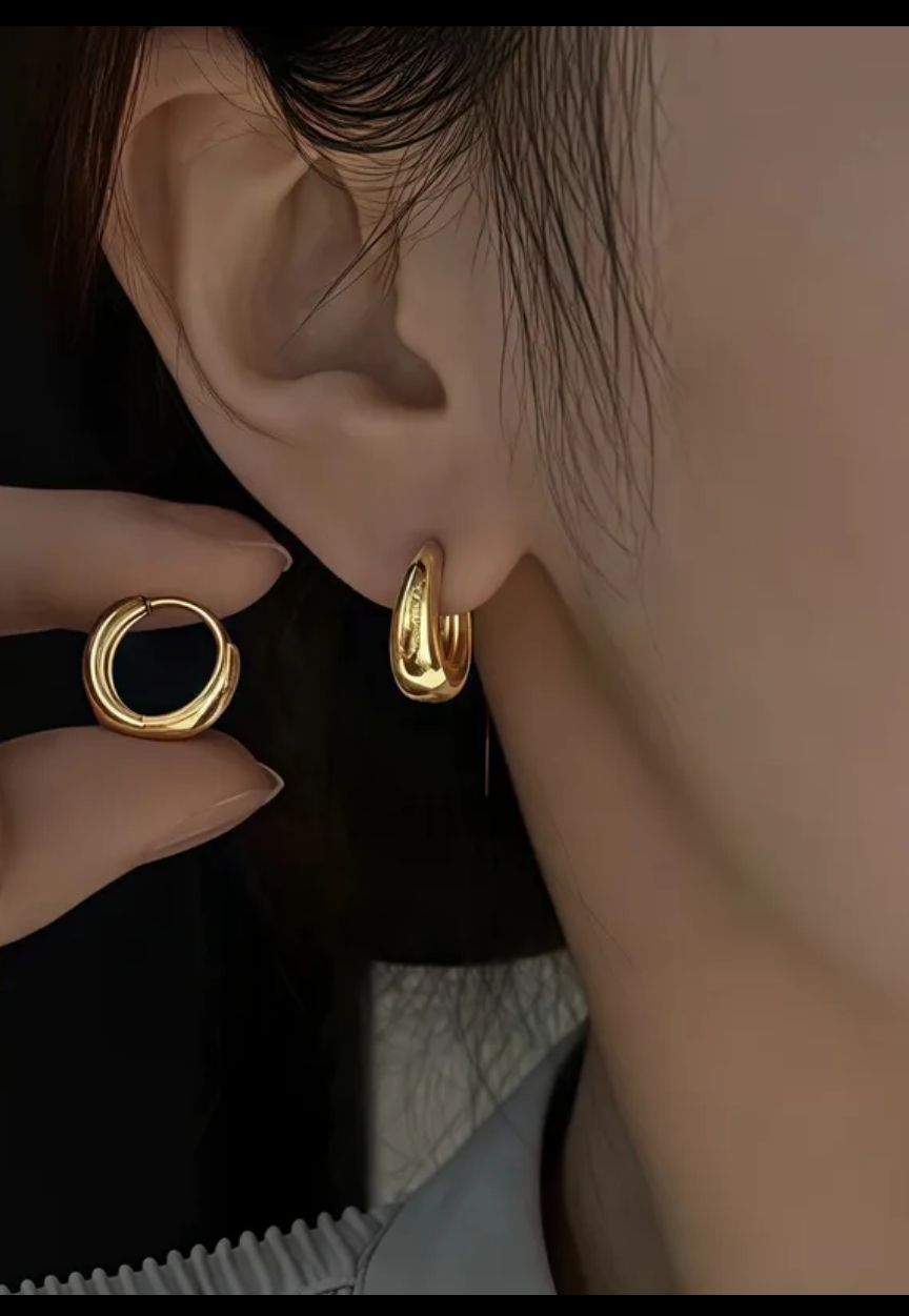 Faves Huggie Hoops 18K Gold-plated Stainless Steel Earrings