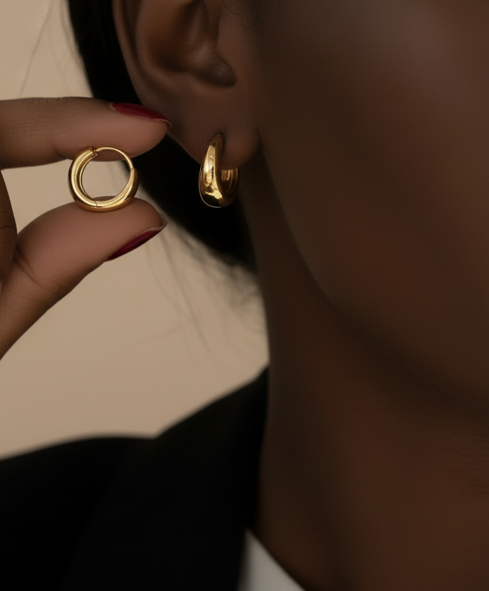 Faves Huggie Hoops 18K Gold-plated Stainless Steel Earrings