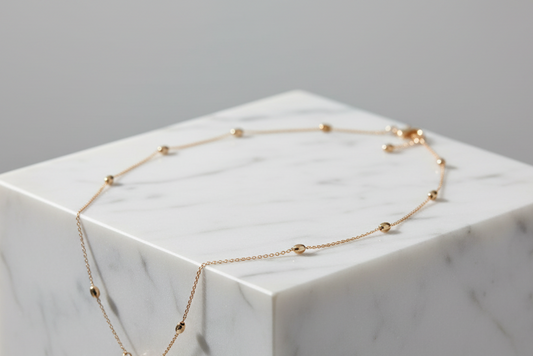 Babes Gold Necklace, 18K Gold Plated Steel