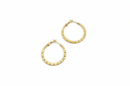Haute Earrings Gold Plated Round Hoop Jewelry