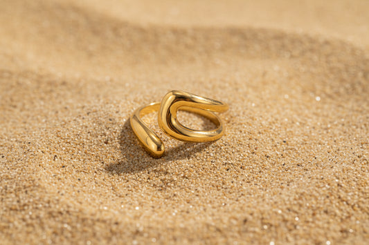 Fly 18K Gold Plated Stainless Split Steel Ring Jewelry