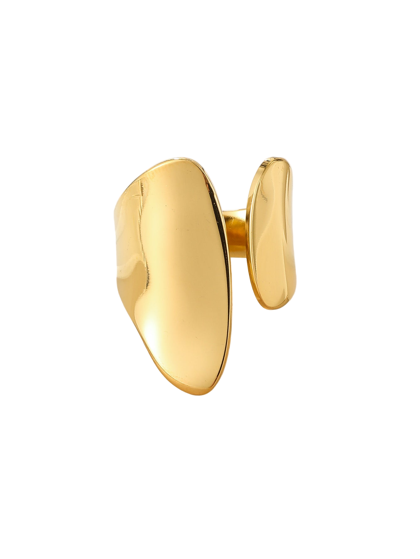 Zen 18K Gold Plated Stainless Split Steel Ring Jewelry