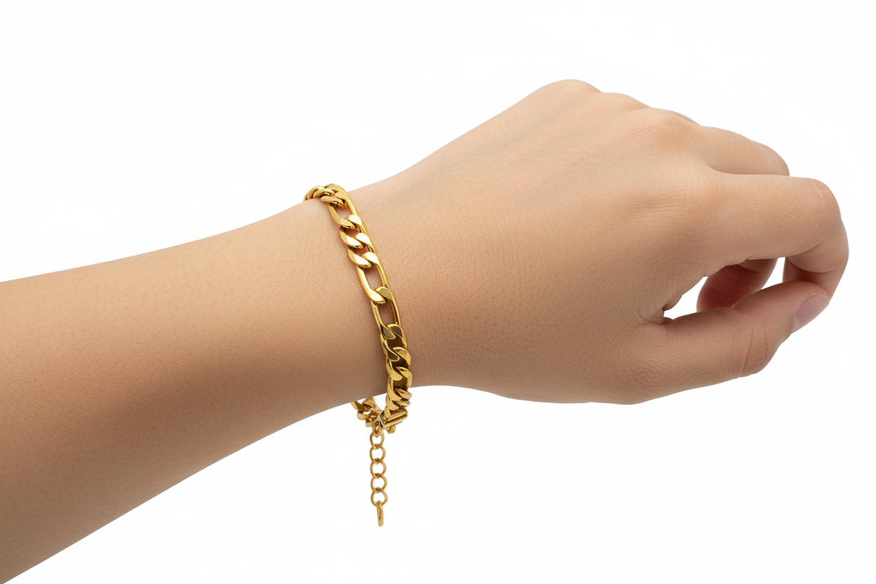 Tsk Tsk Bracelet, 18K Gold Plated Steel Tarnish Free Jewelry