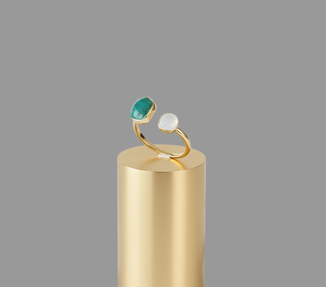 Tina 18K Gold plated Stainless Steel Square Open Ring